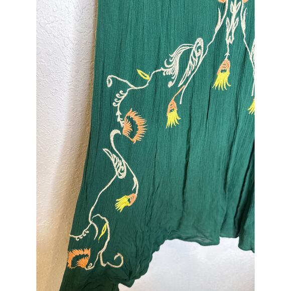 Free People Intimately Embroidered Mini Sleevless Crepe Tunic Dress EUC Sz M - Picture 11 of 16